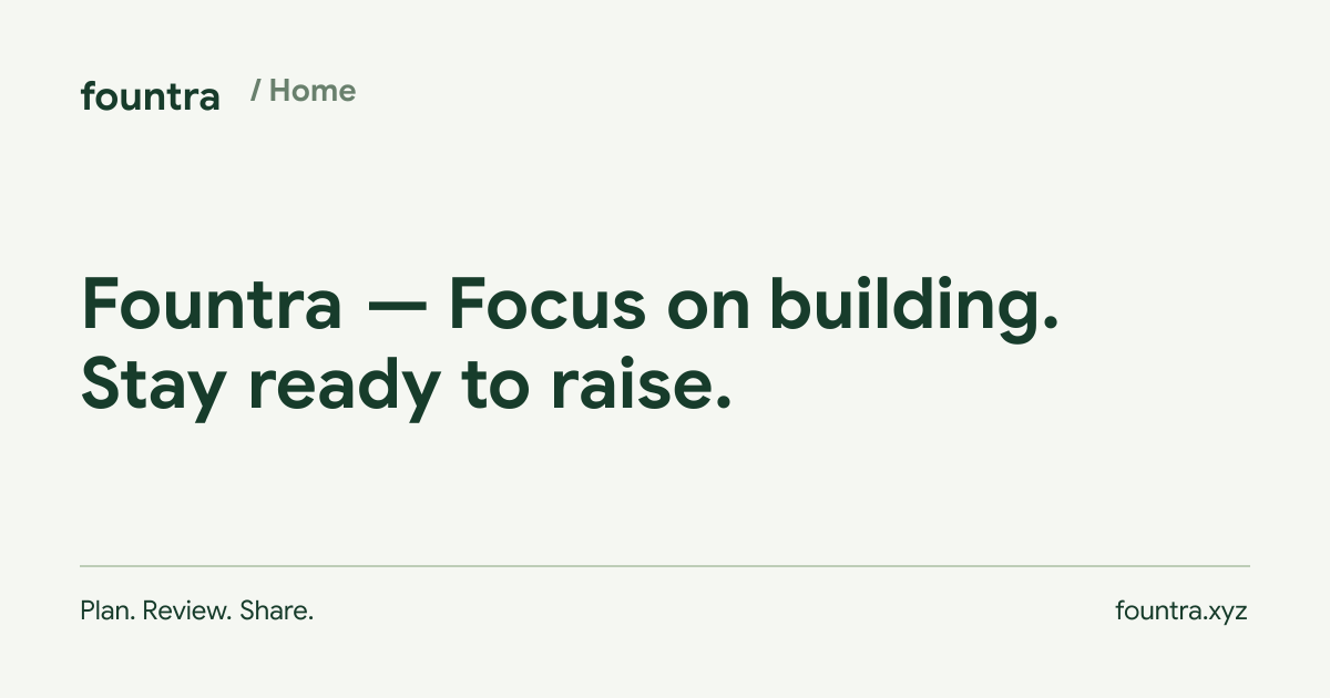 Fountra — Focus on building. Stay ready to raise.